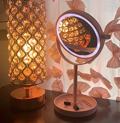 Espejo de maquillaje redondo con luz LED Vanity miniatura 3