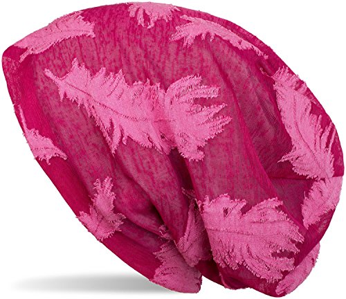 StyleBREAKER cuffia beanie con motivo di piume