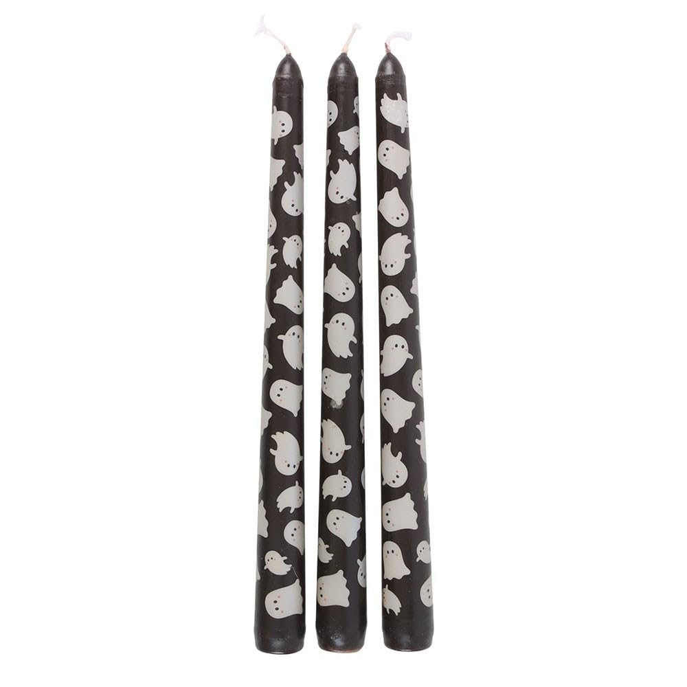 Something Different Ghost Taper Candle (Pack of 3) (One Size) (Black/White)