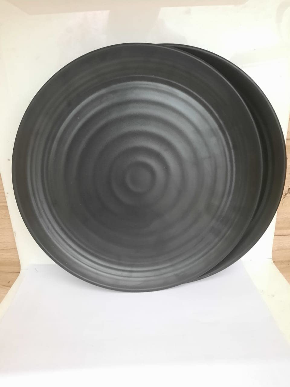 Black Melamine Dinner Plates - Set of 2 -2