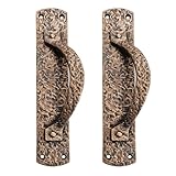 Finition : cuivre antique Adonai Hardware Luhith Lot de 2 poignées de porte et d\'armoire décoratives en fonte antique robuste de 22,9 cm avec plaque (cuivre antique) pour portes de grange coulissantes vintage en bois,