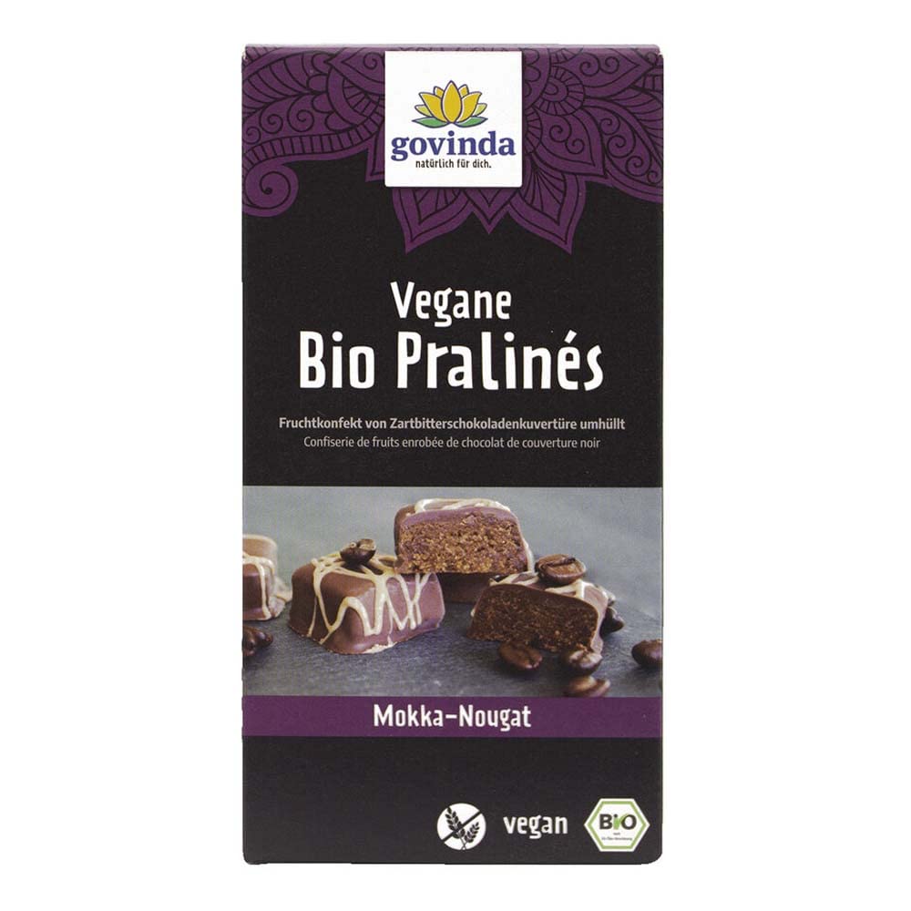 GOVINDA Vegane Pralinés, Mokka-Nougat, 70g (12er Pack)
