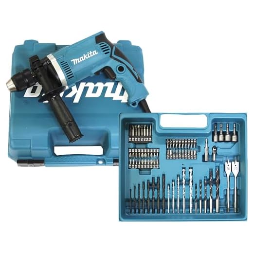 Makita hp1631kx3 - taladro percutor 710w 13mm automático promo acc