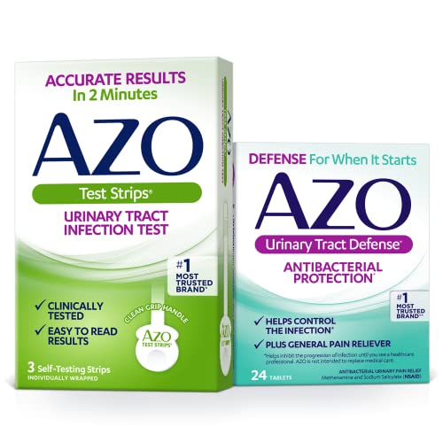 AZO Urinary Tract Infection (UTI) Test Strips (3 Count) + AZO Urinary Tract Defense (24 Count) - image 1
