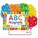 Pixel Premium Magnetic Alphabet Gift Set - 142 Foam Letters & Board for Fridge - ABC Magnets for Kids Learning - Refrigerator Toys for Toddlers