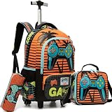 Meetbelify Mochila infantil com rodinhas para meninos e meninas do ensino fundamental, Jogo 02