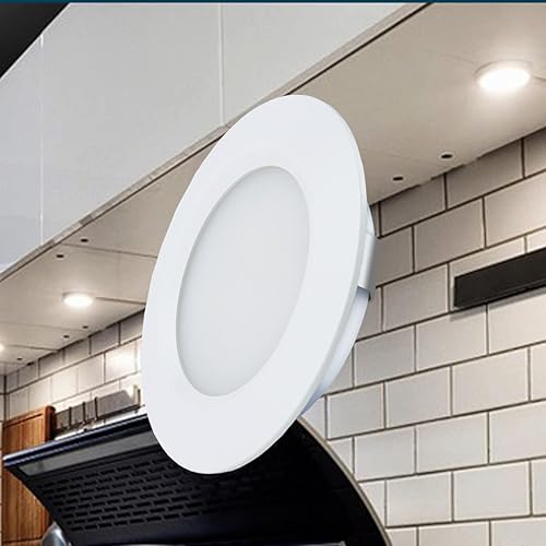 Miniatura 6 de Paquete de 12 luces de 12 voltios para debajo del mostrador, 6400 K, para barco, camión, coche, furgoneta, RV, lámparas de techo de 12 V,