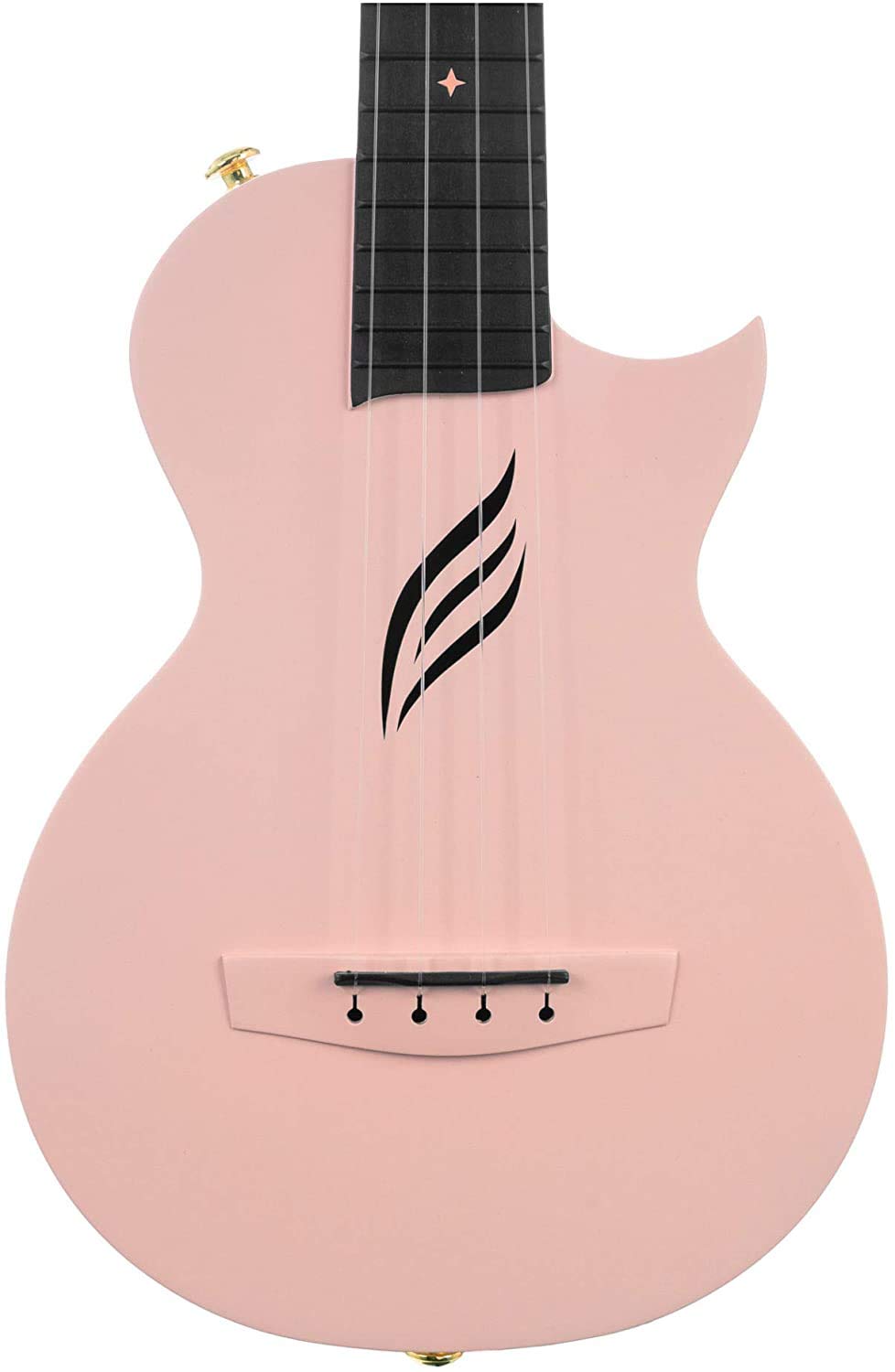 CASCHA Zestaw ukulele koncertowe z włókna węglowego I Carbon Ukulele Starter Kit z 3 kostkami i paskiem I zestaw ukulele z fluorowęglowego I mała gitara hawajska dla początkujących zaawansowanych I różowy / różowy