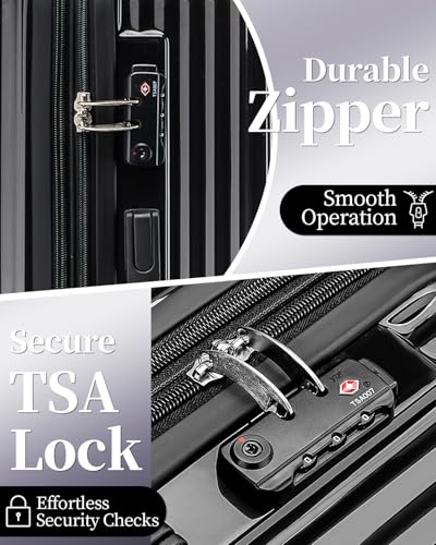 Image of Carry On Luggage 22x14x9 Airline Approve, Expandable 20 Inch Hardside Large Suitcase with Wheels TSA Lock