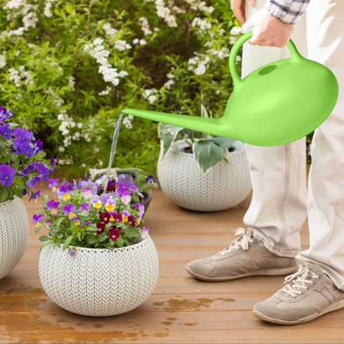 Image of ZXJ Small Plastic Watering Can - 1 /4 Gallon - for Home Plant Garden - Yellow