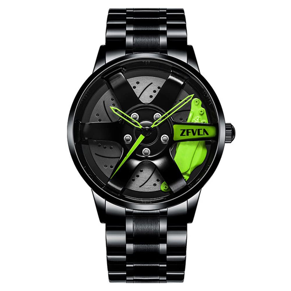 ZFVEEN Mens Hollow Stereoscopic Car Wheel Watch Fashion Sport Watches Waterproof Rim Hub Car Enthusiast Wrist Watch (B0CV54KZ8M) Amazon Price History, Amazon Price Tracker