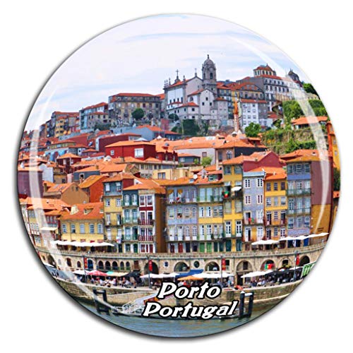Imán decorativo de cristal 3D para nevera ciudad Porto miniatura 1
