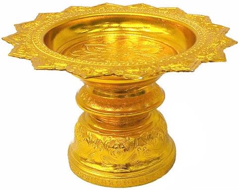 SellerGiveOrBuy - Bandeja de 6 pulgadas, estilo budismo tailandés, ofrenda de adoración, pedestal a Buda, amuleto de altar hecho de Tailandia