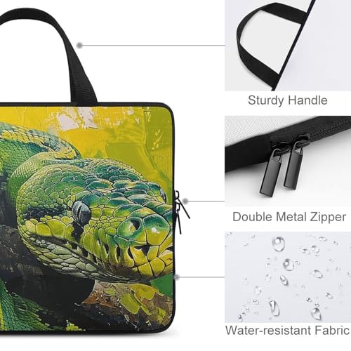 Sac bandoulière ordinateur portable grand modèle élégant python vert chic - 4