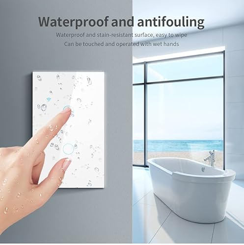 Aimengte Homekit Smart Switch, Glass Panel Touch Switch, Electrical Light Switches Compatible With Siri, Alexa, Google Assistant, Neutral Wire Required, Mfi Certification (Black, 1 Gang) #TOP3