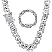 FUYIHGL Cuban Link Chain Iced Out für Herren 14MM Miami Cuban Link Choker Halskette Armband Set 18K Gold Plattiert Bling Bling Diamant Kette Armband Hip Hop Schmuck für Jungen Damen Link günstig Kaufen-FUYIHGL Cuban Link Chain Iced Out für Herren 14MM Miami Cuban Link Choker Halskette Armband Set 18K Gold Plattiert Bling Bling Diamant Kette Armband Hip Hop Schmuck für Jungen Damen