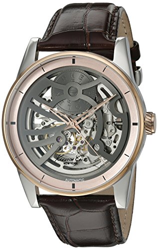 Kenneth Cole New York Men s  Automatic  Automatic Stainless Steel and Brown Leather Dress Watch (Model: 10022561)