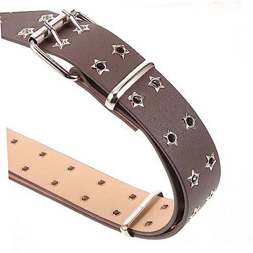 Punk Waist Belt for Men Double Row Star Eyelets Fashionable Casual Jean Accessory Metal Buckle for Parties and Costumes3