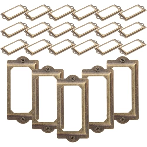 OSOLADY 2セット ヴィンテージ調食器棚ラベルフレーム 高耐久性錆びにくい装飾引き出し名札ホルダー キャビネット用滑らか表面 設計 オフィ