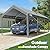Quictent 10x20 ft Heavy Duty Carport with Roll-up Ventilated Window, Anti-Snow Garage Canopy for RV/Boat/Truck Shelter with 4 Reinforced Steel Cables-Gray