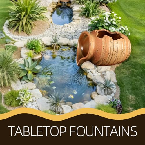 Fontaine de jardin en ceramique avec systeme de circulation d'eau