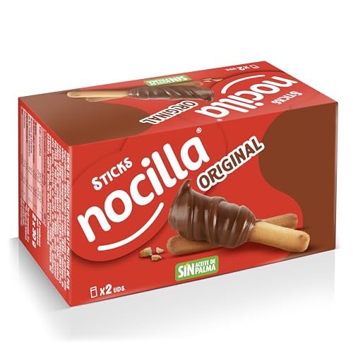 Nocilla, Sticks, Original, Palitos de Pan con Nocilla Original, sin Aceite de Palma - 2 Raciones de 30g - 60g