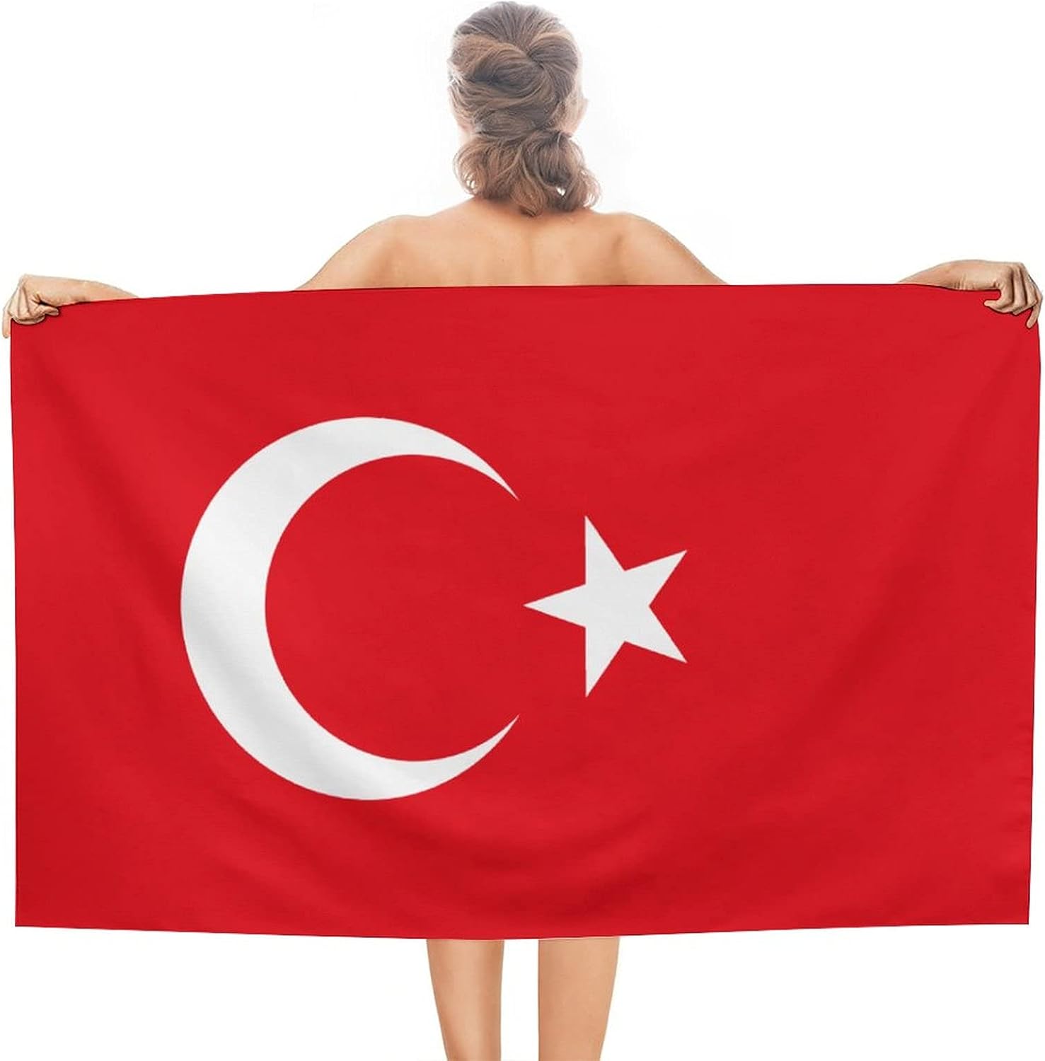 Calculay Turkey Flag Beach Towel-Quick Dry Super Absorbent Soft Bath Towel for Swimming/Camping/Beach/Yoga/Gym/Travel Sports Gym TowelOne Size