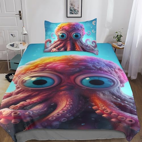 Housse de couette octopus 135x200cm en microfibre 3D - 6