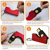 Forgaemax Premium Aluminium Case für YubiKey 5//5C NFC – zum Schutz vor Verlust & Abnutzung | Robuste Hülle für Yubikey (rot) – Ansicht 4