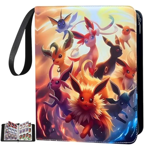 Abiemuce Classeur Carte pour Pokemon, 50 Pages Classeur Carte, 900 Poches Cartes Album Porte Cartes, Classeur étanche et Portable, Un Cadeau Les garçons et Les Filles (PKQ900)