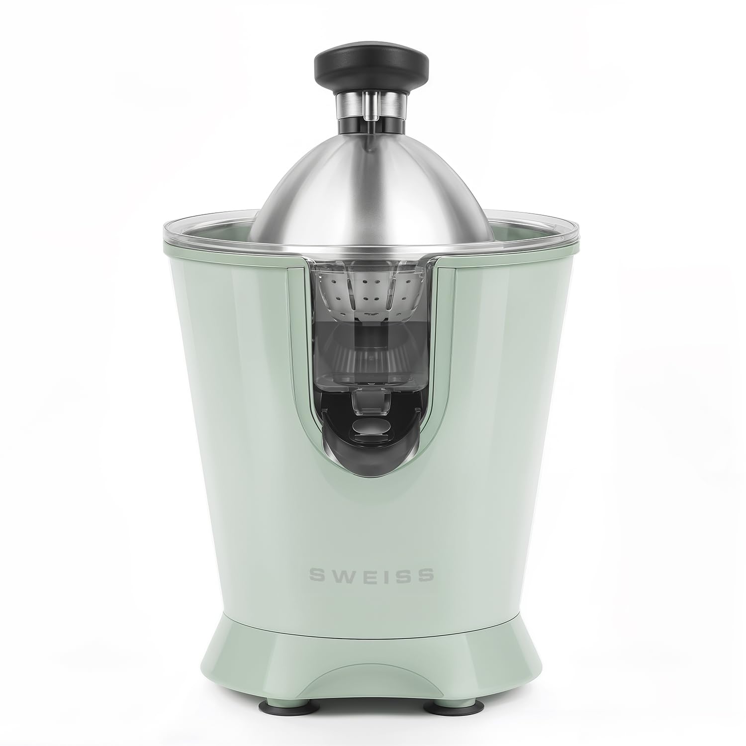 SWEISS Spremiagrumi elettrico professionale ZEST7, beccuccio antigoccia, compatibile con lavastoviglie, dispositivo silenzioso, braccio articolato potente 160W, verde