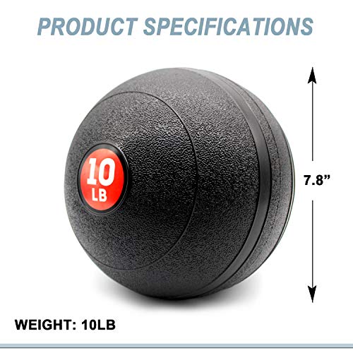 GOOGIC 10lb Basic Slam Ball Medicine Ball, Ideal for Cross Training, Core Exercises Plyometric and Cardio Workouts