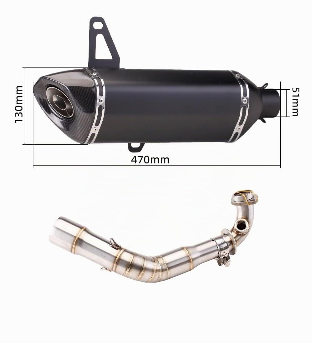 Motorrad Auspuff Schalldämpfer Motorrad-Slip-On-Auspuff-Mittelrohr-Auspuffrohr Für Vespa GTS 250 GTS 300 2007– 2017 2018 2019 2020 Motorrad Auspuff