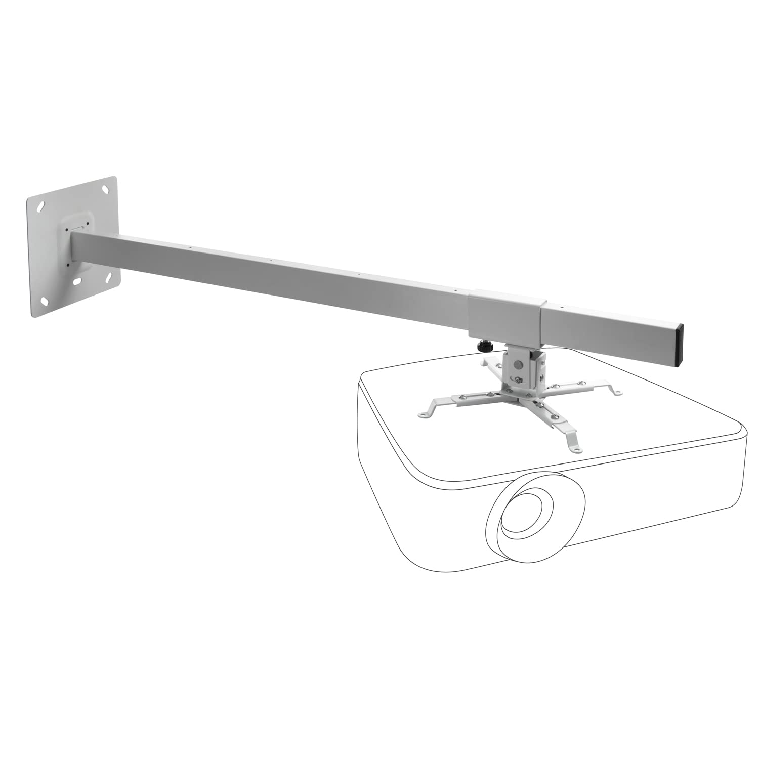 celexon Proyector Soporte de Pared MultiCelWM1200 - Blanco-Distancia de Pared de hasta 120 cm - hasta 15 kg - Giratorio e inclinable