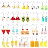 PHOGARY 20 Paia di Orecchini Originali e Divertenti, Orecchini Funky e Carini per Donna con Motivi Frutta, Fiori e Pendenti