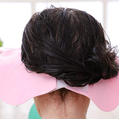 Baby Bath Cap wash Shower Shampoo Visor hat Prevent Water Entering The Eyes and Ears Adjustable Bathing tub Head Hair Rinser Shield Protection Kids Children Toddler(Pink)