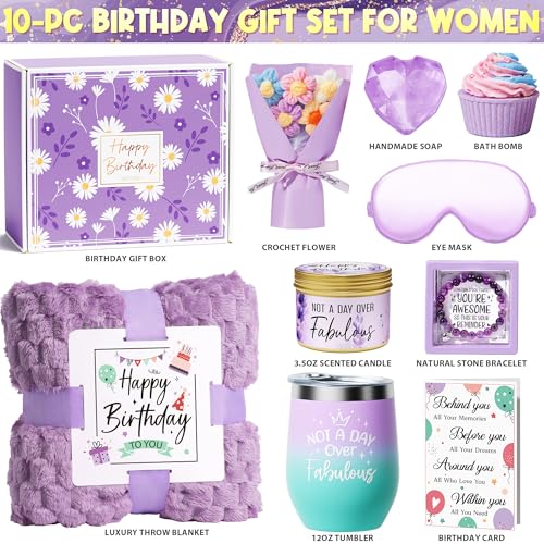 Image of Birthday Gifts Basket for Women Mom Sister Her, Happy Birthday Spa Gift Box