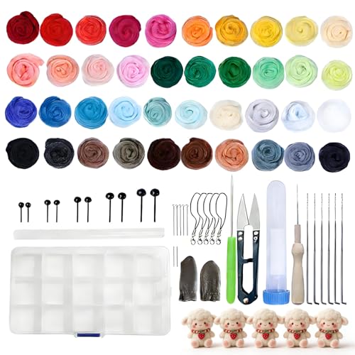 YDAKGUEY Filzwolle, 40 Farben Filzen Starterset mit Grundlegenden...