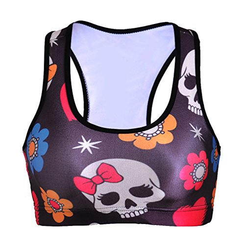 Image of Sister Amy Women's Aerobics Gym Dance Yoga Vest Printed Sports Bra Top Vest