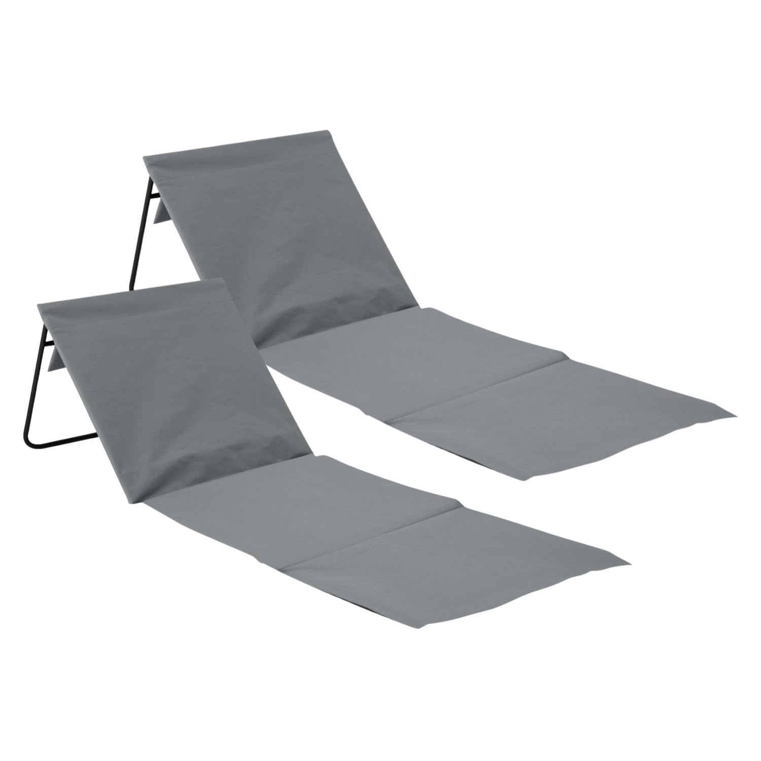THINIA HOME - Esterilla Plegable de Playa Acolchada con Respaldo, Acero y Tela Oxford, Impermeable, Secado Rápido, Diseño Portátil, Bolsillo Trasero, Asa de Transporte, Pack 2