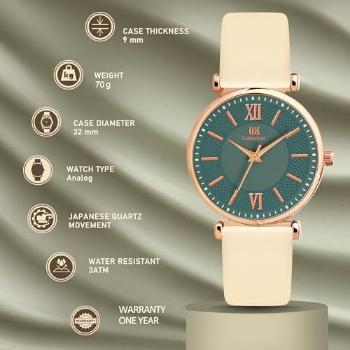 Image of IIK COLLECTION Watches for Women Round Dial |Analogue Quartz Movemnet Ladies Watch|Long Battery Life|Leather Bracelet Strap|Buckle Lock Clasp Safety Watches for Girls