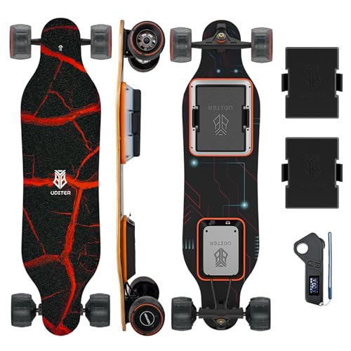 Uditer S3 Electric Skateboards with 2 Battery, Electric Longboard with Remote...