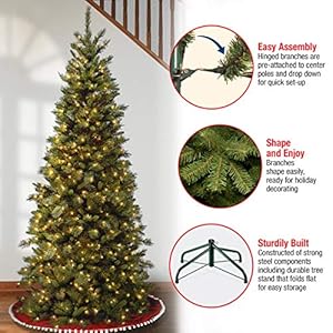 National tree company pre lit artificial slim christmas tree green tiffany fir white lights includes stand 75 feet  urban country home decor