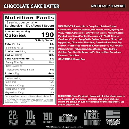 Image of BSN SYNTHA-6 Whey Protein Powder, Micellar Casein, Milk Protein Isolate Powder, Chocolate Cake Batter, 48 Servings (Package May Vary)