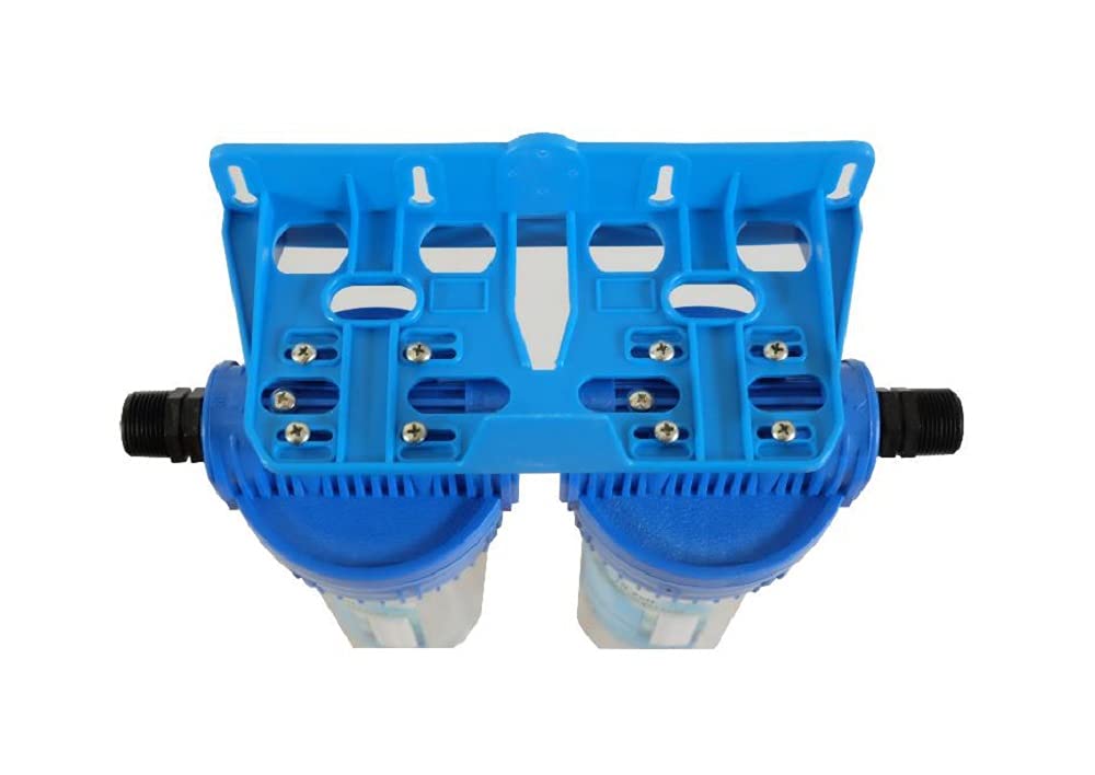 Wasserfilter Gehäuse SET DUO-XL 2 Stufen Filtergehäuse 10 Zoll x 1/2 Zoll IG-Anschluss Wasser Pumpen Vorfilter Brunnen Hauswasserwerk Garten Haus Trinkwasser Zisterne Pool