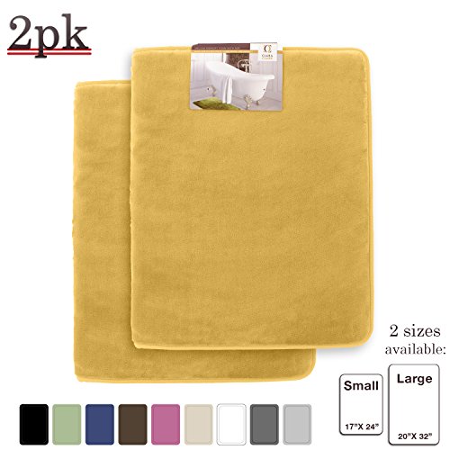 Clara Clark Memory Foam Bathrug 2 Pack Set – Camel Gold - Bath