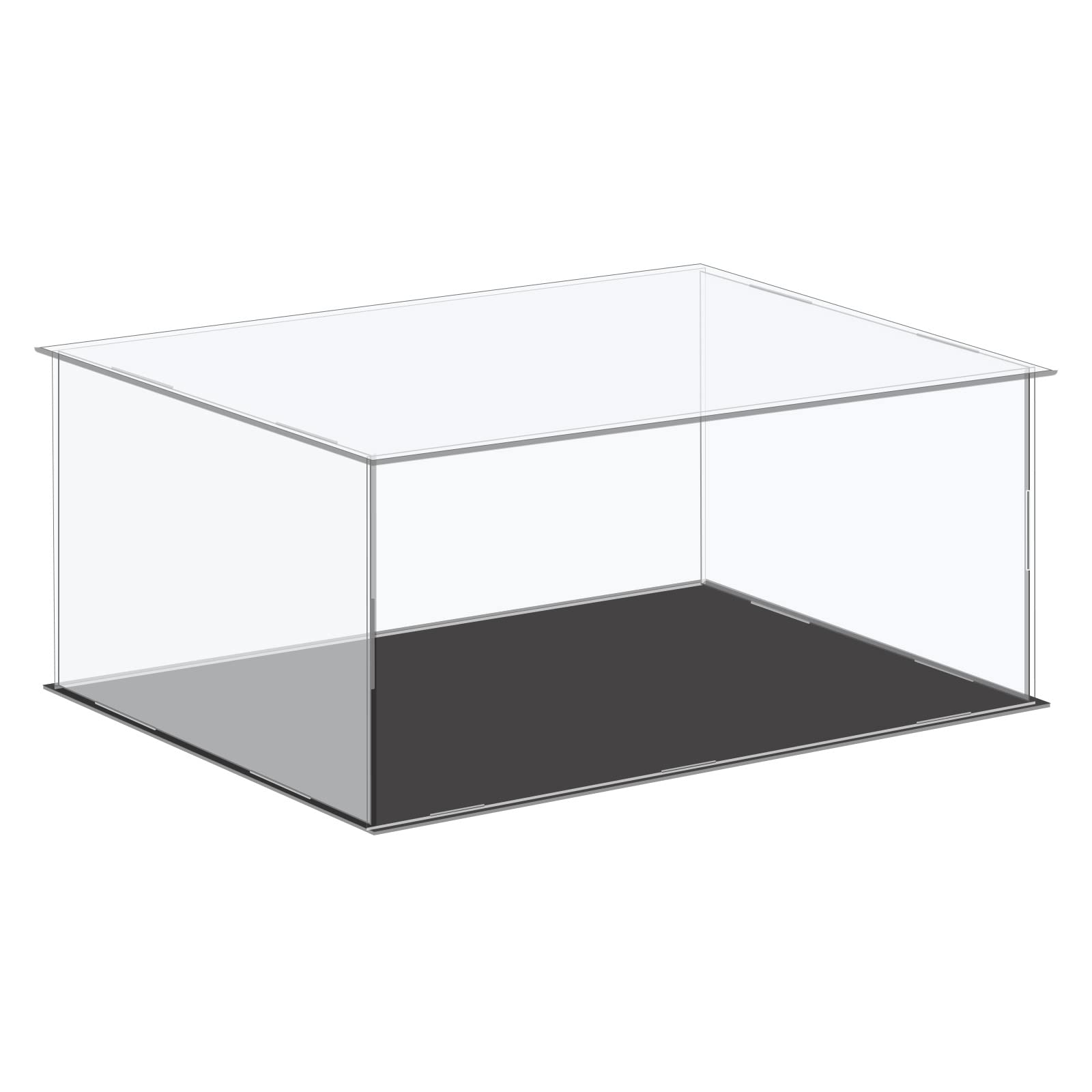 Sourcing map - Vetrina in acrilico, scatola in plastica, cubo, scatola di stoccaggio trasparente piccola, assemblaggio antipolvere, vetrina 36x26x15,5 cm per articoli da collezione