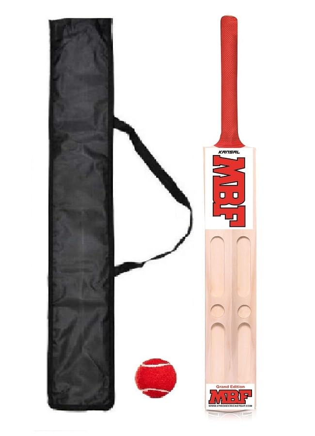 KANSAL MBF Scoop Popular Willow Premium Cricket Bat with Tennis Ball and Bat Cover for Man's & Adult, Advance Play All Tennis Ball, Tournament Match (Size Full)