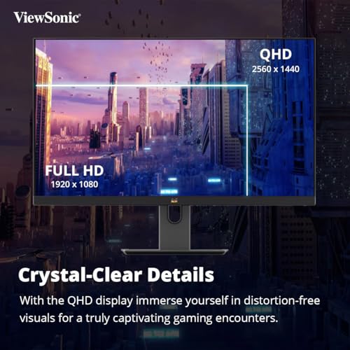 Image of (Refurbished) ViewSonic Omni 27 Inch 170Hz IPS QHD 2K 2560x1440 Pixels Gaming Monitor, 1ms, HDR10, FreeSync,137% sRGB, Height Adjustment, Swivel, Tilt, Pivot, Eye Care, 2 x HDMI, Display Port,- VX2758A-2K-PRO-2