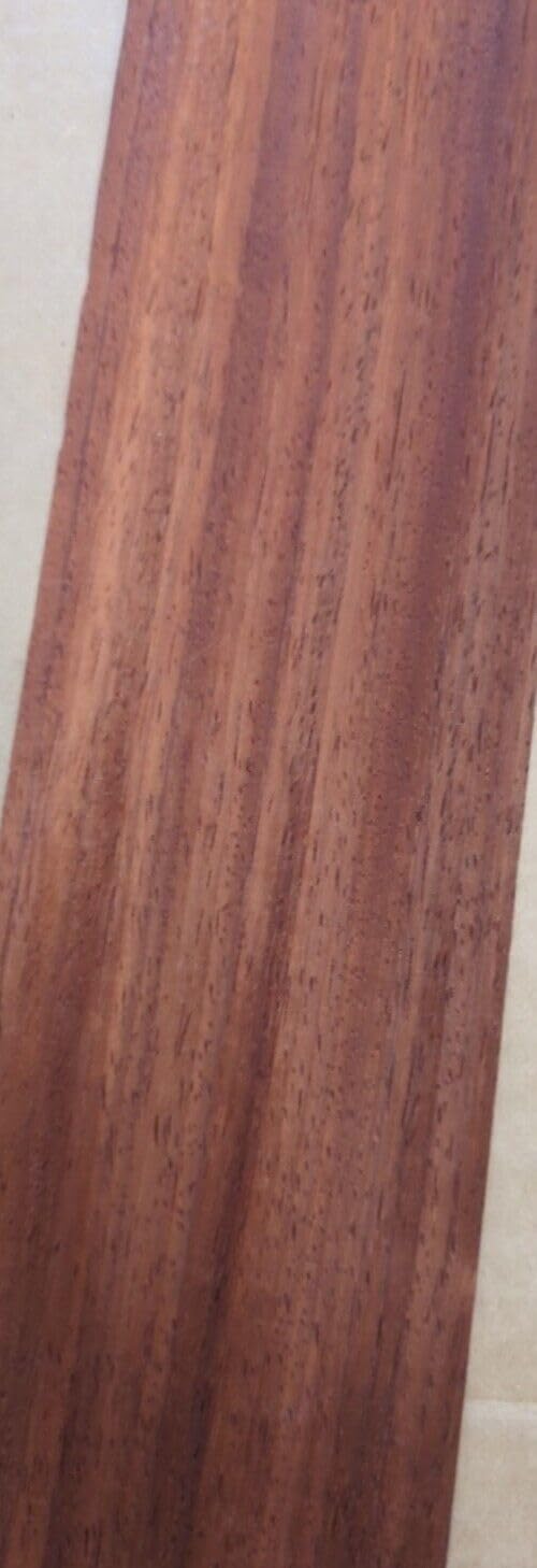 Padauk Quarter Cut Wood Veneer 3.5" x 93" raw no Backing 1/42" Thickness